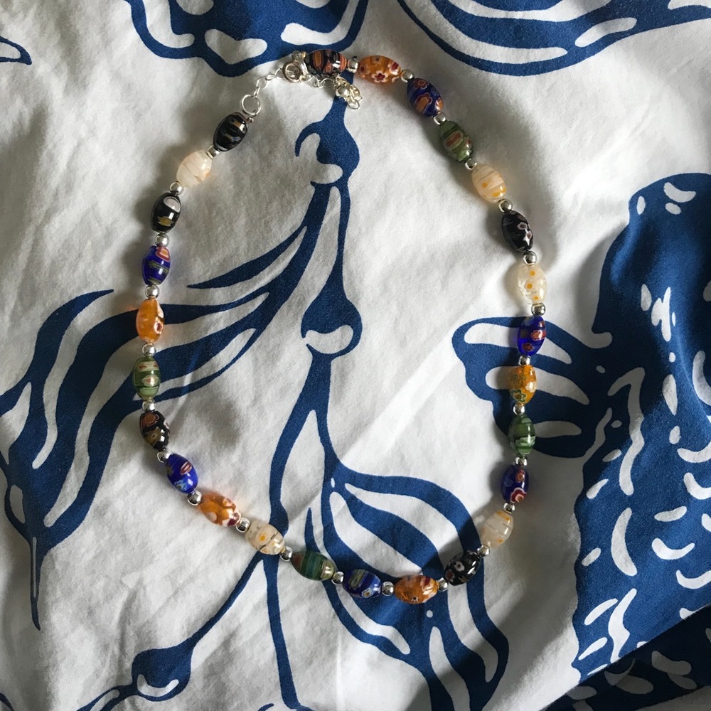 Multicolor bead necklace